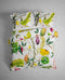 Heckettlane Dekbedovertrek Sillia - Bedlinnen met Bladeren print - 200x220 - Multi - Dekbedhoes van 100% Katoen-Satijn