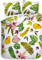 Heckettlane Dekbedovertrek Sillia - Bedlinnen met Bladeren print - 200x220 - Multi - Dekbedhoes van 100% Katoen-Satijn