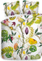 Heckettlane Dekbedovertrek Sillia - Bedlinnen met Bladeren print - 200x220 - Multi - Dekbedhoes van 100% Katoen-Satijn