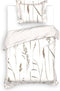 Heckettlane Dekbedovertrek Soari - Bedlinnen met Natuur print - 260x220 - Natural - Dekbedhoes van 100% Katoen-Satijn
