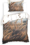 Heckettlane Dekbedovertrek Soari - Bedlinnen met Natuur print - 200x220 - Natural - Dekbedhoes van 100% Katoen-Satijn