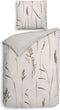 Heckettlane Dekbedovertrek Soari - Bedlinnen met Natuur print - 200x220 - Natural - Dekbedhoes van 100% Katoen-Satijn