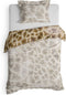 Heckettlane Dekbedovertrek Tyra - Bedlinnen met Dieren print - 140x220 - Bruin - Dekbedhoes van 100% Katoen-Satijn