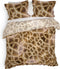 Heckettlane Dekbedovertrek Tyra - Bedlinnen met Dieren print - 140x220 - Bruin - Dekbedhoes van 100% Katoen-Satijn