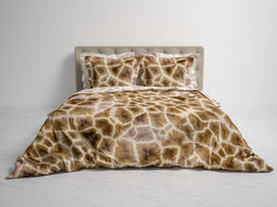 Heckettlane Dekbedovertrek Tyra - Bedlinnen met Dieren print - 240x220 - Bruin - Dekbedhoes van 100% Katoen-Satijn