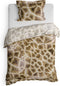 Heckettlane Dekbedovertrek Tyra - Bedlinnen met Dieren print - 240x220 - Bruin - Dekbedhoes van 100% Katoen-Satijn