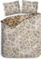Heckettlane Dekbedovertrek Tyra - Bedlinnen met Dieren print - 240x220 - Bruin - Dekbedhoes van 100% Katoen-Satijn