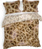 Heckettlane Dekbedovertrek Tyra - Bedlinnen met Dieren print - 260x220 - Bruin - Dekbedhoes van 100% Katoen-Satijn