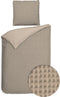 Heckettlane Dekbedovertrek Vafala - Effen Bedlinnen - 140x220 - Beige - Dekbedhoes van Katoen