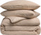 Heckettlane Dekbedovertrek Vafala - Effen Bedlinnen - 140x220 - Beige - Dekbedhoes van Katoen