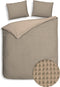 Heckettlane Dekbedovertrek Vafala - Effen Bedlinnen - 200x220 - Beige - Dekbedhoes van Katoen