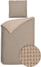Heckettlane Dekbedovertrek Vafala - Effen Bedlinnen - 200x220 - Beige - Dekbedhoes van Katoen