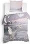 Heckettlane Dekbedovertrek Wes - Bedlinnen met Natuur print - 140x220 - Roze - Dekbedhoes van 100% Katoen-Satijn