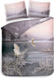 Heckettlane Dekbedovertrek Wes - Bedlinnen met Natuur print - 140x220 - Roze - Dekbedhoes van 100% Katoen-Satijn
