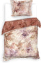 Heckettlane Dekbedovertrek Yamile - Bedlinnen met Bladeren print - 140x220 - Natural - Dekbedhoes van 100% Katoen-Twill