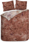 Heckettlane Dekbedovertrek Yamile - Bedlinnen met Bladeren print - 140x220 - Natural - Dekbedhoes van 100% Katoen-Twill