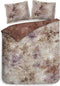 Heckettlane Dekbedovertrek Yamile - Bedlinnen met Bladeren print - 140x220 - Natural - Dekbedhoes van 100% Katoen-Twill
