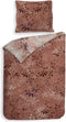 Heckettlane Dekbedovertrek Yamile - Bedlinnen met Bladeren print - 140x220 - Natural - Dekbedhoes van 100% Katoen-Twill