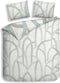Heckettlane Dekbedovertrek Yves - Bedlinnen met Strepen print - 140x220 - Off-White - Dekbedhoes van 100% Katoen-Satijn