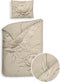 Heckettlane Dekbedovertrek Yvon - Bedlinnen met Bloemen print - 140x220 - Natural - Dekbedhoes van 100% Katoen-Satijn