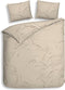 Heckettlane Dekbedovertrek Yvon - Bedlinnen met Bloemen print - 140x220 - Natural - Dekbedhoes van 100% Katoen-Satijn