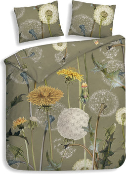 Heckettlane Dekbedovertrek Zelena - Bedlinnen met Bloemen print - 240x220 - Groen - Dekbedhoes van 100% Katoen-Twill