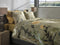 Heckettlane Dekbedovertrek Zelena - Bedlinnen met Bloemen print - 140x220 - Groen - Dekbedhoes van 100% Katoen-Twill