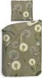 Heckettlane Dekbedovertrek Zelena - Bedlinnen met Bloemen print - 140x220 - Groen - Dekbedhoes van 100% Katoen-Twill