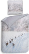Heckettlane Doriane Dekbedovertrek - Eenpersoons - Katoensatijn - 140x200-220cm - Wit
