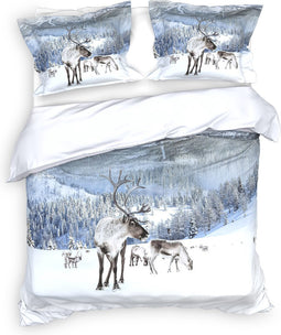 Heckettlane Doriane Dekbedovertrek - Lits-jumeaux - Katoensatijn - 260x200-220cm - Wit