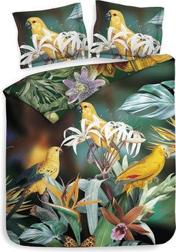 Heckettlane Eliana Dekbedovertrek - Lits-jumeaux - Katoensatijn - 260x200-220cm - Groen