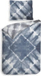 Heckettlane Ellinas Dekbedovertrek - Lits-jumeaux - Katoensatijn - 260x200-220cm - Blauw