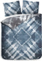 Heckettlane Ellinas Dekbedovertrek - Lits-jumeaux - Katoensatijn - 260x200-220cm - Blauw
