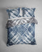 Heckettlane Ellinas Dekbedovertrek - Lits-jumeaux - Katoensatijn - 240x200-220cm - Blauw