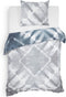 Heckettlane Ellinas Dekbedovertrek - Lits-jumeaux - Katoensatijn - 260x200-220cm - Blauw