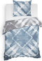 Heckettlane Ellinas Dekbedovertrek - Lits-jumeaux - Katoensatijn - 260x200-220cm - Blauw