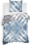 Heckettlane Ellinas Dekbedovertrek - Lits-jumeaux - Katoensatijn - 240x200-220cm - Blauw