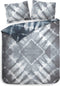Heckettlane Ellinas Dekbedovertrek - Tweepersoons - Katoensatijn - 200x200-220cm - Blauw