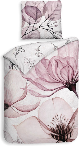 Heckettlane Esta Dekbedovertrek - Eenpersoons - Bamboe - 140x200-220cm - Roze