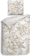 Heckettlane Fabiola Dekbedovertrek - Lits-jumeaux - Katoensatijn - 260x200-220cm - Off-White