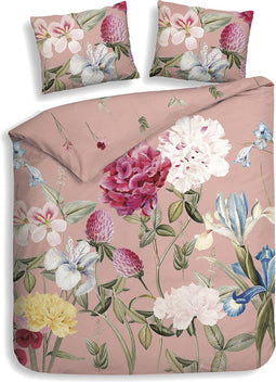 Heckettlane Flores Dekbedovertrek - 100% Katoen-Satijn - 240x220 - Roze