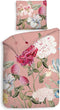 Heckettlane Flores Dekbedovertrek - 100% Katoen-Satijn - 240x220 - Roze