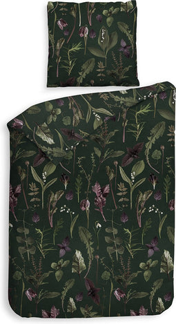 Heckettlane Florian Dekbedovertrek - 100% Katoen-Flanel - 140x220 - Groen