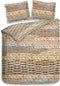 Heckettlane Foster Dekbedovertrek - Lits-jumeaux - Katoensatijn - 260x200-220cm - Beige
