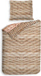 Heckettlane Foster Dekbedovertrek - Lits-jumeaux - Katoensatijn - 260x200-220cm - Beige