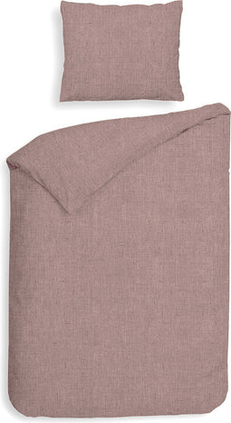 Heckettlane Franela Dekbedovertrek - Eenpersoons - Flanel - 140x200-220cm - Roze