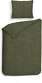 Heckettlane Franela Dekbedovertrek - Eenpersoons - Flanel - 140x200-220cm - Groen
