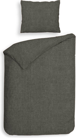 Heckettlane Franela Dekbedovertrek - Eenpersoons - Flanel - 140x200-220cm - Grijs
