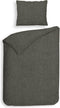 Heckettlane Franela Dekbedovertrek - Eenpersoons - Flanel - 140x200-220cm - Grijs
