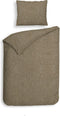 Heckettlane Franela Dekbedovertrek - Eenpersoons - Flanel - 140x200-220cm - Taupe
